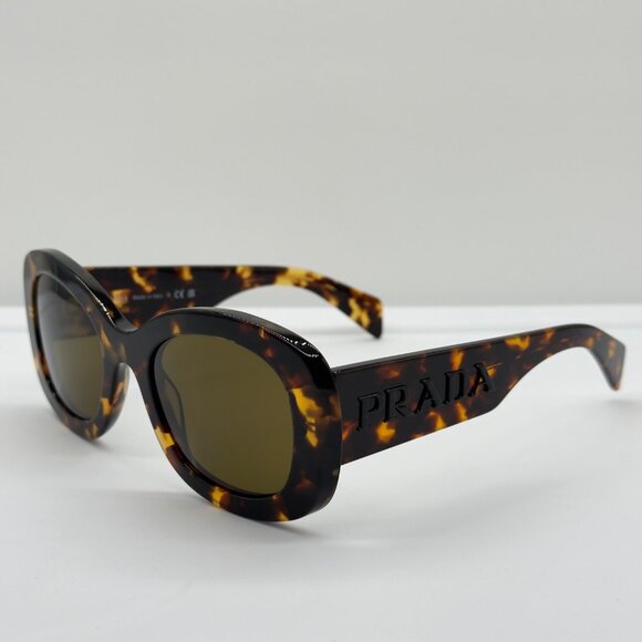 Prada Sunglasses SPR A1 3RD VAU-01T Honey Brown Tortoise Chunky Oval ** READ** - Picture 2 of 13
